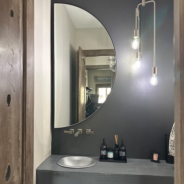 Half-Circle Metal Mirror