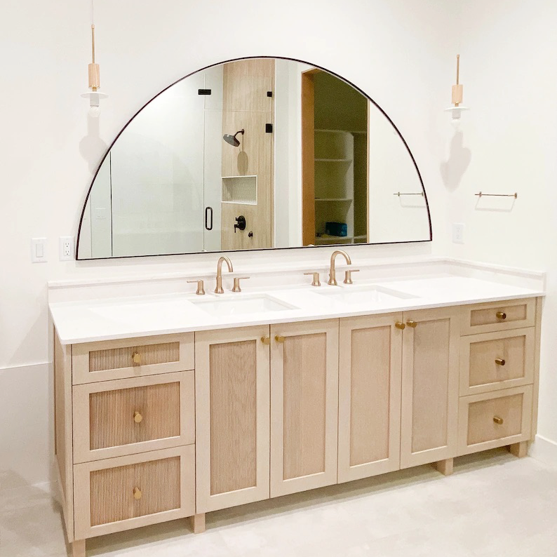 Half-Circle Metal Mirror