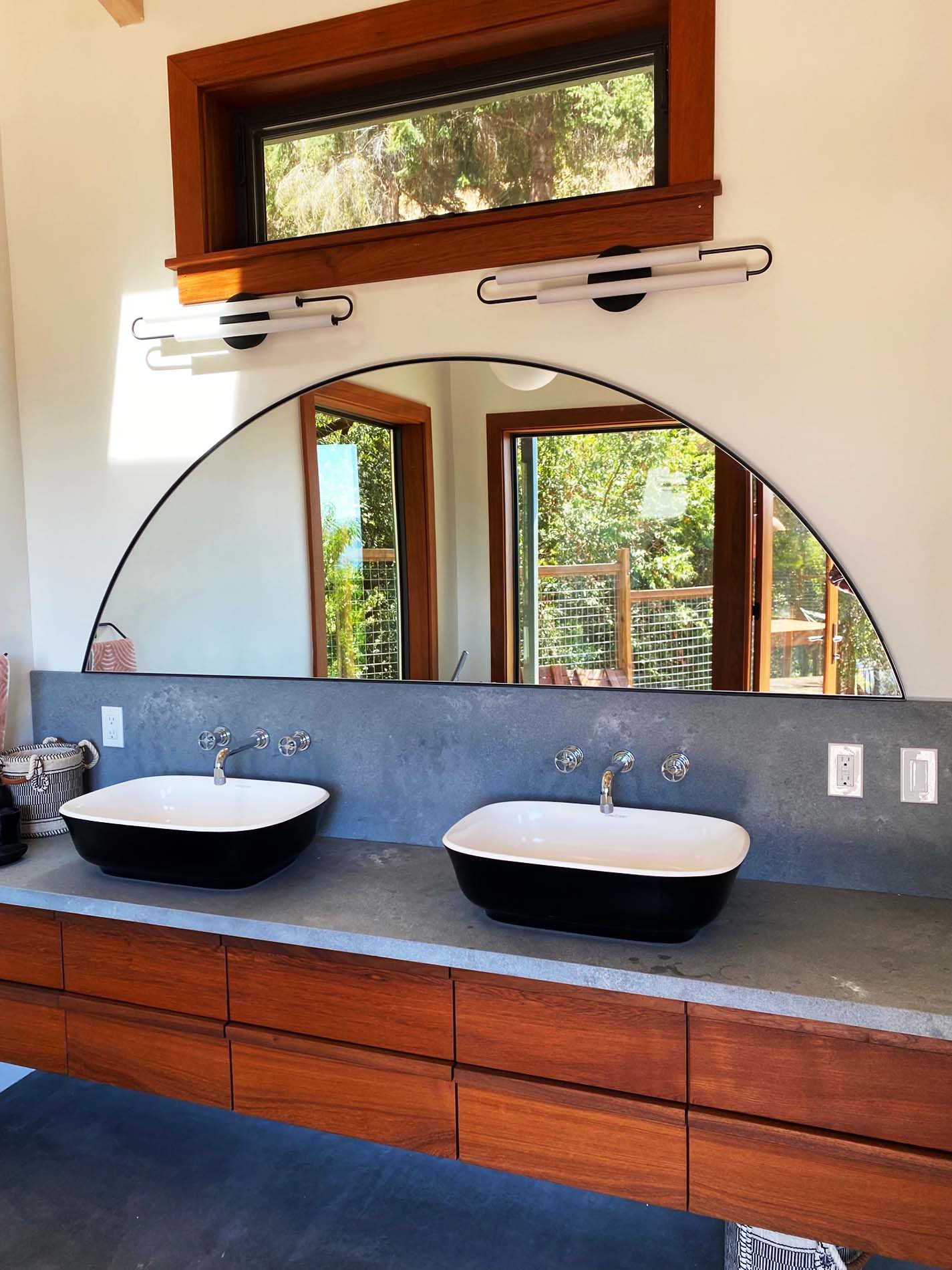 Half-Circle Metal Mirror